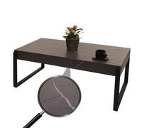 Table basse HWC-L53, Table de salon Table d'appoint Table de salon, métal 43x110x64cm aspect marbre gris