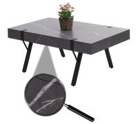 Mendler Table Basse HWC-L54 métal 43x110x60cm Aspect marbre Gris