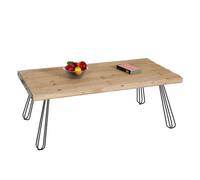 Table basse HWC-L73, Table de salon, bois massif industriel certifié MVG 120x60cm, naturel