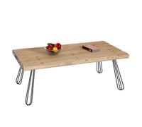 Table basse HWC-L73, Table de salon, bois massif industriel certifié MVG 120x60cm, naturel