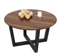 Table basse HWC-M61 Ø80cm Sheesham imitation bois foncé