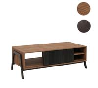 Mendler Table Basse HWC-O40 MDF métal mélamine 42x120x60cm Naturel