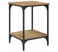 Table basse industrielle - vidaXL - Chêne artisanal - 40x40x55 cm - Bois d'ingénierie - 1 étagère