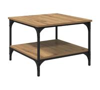 Table basse industrielle - vidaXL - Chêne artisanal - Bois d'ingénierie - 55x55x40 cm - 1 étagère