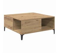 Table basse industrielle - vidaXL - Chêne artisanal - Bois d'ingénierie - 80x80x36,5 cm - Pieds en acier