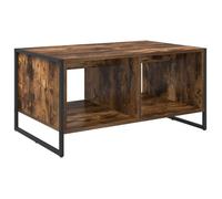 Table basse industrielle - vidaXL - Chêne fumé - Bois d'ingénierie - 80x50x40 cm - Rectangulaire - Pieds en acier