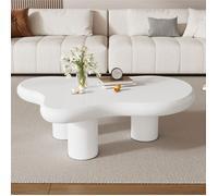 Table basse irrégulière épaissie et accueillante couleur nuage de 2e génération, longueur 97 cm, largeur 67 cm, hauteur 32 cm,
