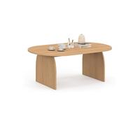 Table basse japandi ovale EDITH 110 cm bois effet hêtre