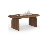 IDMARKET Table basse japandi ovale EDITH 110 cm bois effet noyer