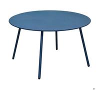 Table basse jardin ronde en acier Rio 70 cm bleu