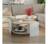 Table basse Klipsari 75 x 75 x 40 cm travertin blanc