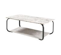 Table basse Kolta 120 x 60 x 43 cm aspect marbre blanc noir