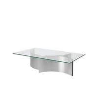 Table Basse Kristina Dam Studio Curated en Acier Inoxydable Brossé et Verre