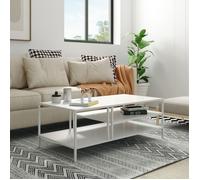 Table basse Kumlinge métal 40 x 110 x 55 cm blanc