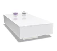 Table basse - LAM - Haute brillance Blanc - 115 x 55 x 31 cm - MDF à finition brillante
