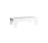 Table basse laqué blanche plateau marbré pieds biseautés design - CARAT - ALTOBUY