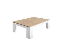 Table Basse Laquée Blanc Brillant Aspect Bois - CHRIS OAK -