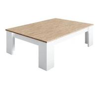 Table Basse Laquée Blanc Brillant Aspect Bois - CHRIS OAK -