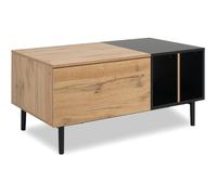 Table basse - LONA - Rectangulaire - Chêne artisan / Noir - 100 x 46,5 x 55 cm