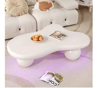 Table basse Maisentiel Cloud forme nuage LED 16 couleurs MDF blanc design scandinave créatif sécurisée