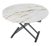Table basse Marbella relevable blanc 70-120x120x34/80