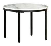 vidaXL Table basse Blanc et noir Ø50 cm Marbre solide véritable