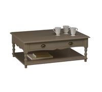Table Basse - Marron - Rectangle - 2 Tiroirs Va-et-Vient