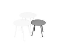 Table basse Massae acier époxy diamètre 40 cm gris