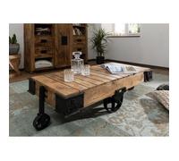 Table basse - MASSIVMOEBEL24 - RAILWAY N° 360 - Bois massif laqué blanchi - Style industriel - Loft