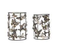 Paris prix lot de 2 tables d'appoint Butterfly - Multicolore