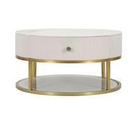 Mauro Ferretti Table basse Paris prix — effet marbre — Crème et or