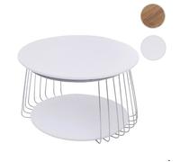 Mendler Table Basse MCA HWC-P60 métal MDF Ronde Ø 70 cm Blanche