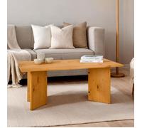 Table basse MESA pour salon en bois massif finition laquée, Design rectangulaire moderne, Pieds angulaires, 110 x 45 x 60 cm
