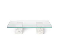 ferm LIVING – Table basse Mineral – Plateau verre, base en marbre blanc Curia