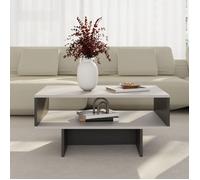 Table basse Mjölby avec espace de rangement 36,4 x 80 x 45 cm blanc - anthracite [en.casa]