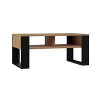CDF Table Basse Moderne 2P Chene Artisan Noir Design Salon Rangement Etagere rectangulaire 90 x 58 x 50 cm Meuble Contemporain Stable Pratique avec Finition élégante et Espace de Rangement