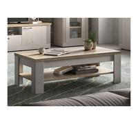 Table basse moderne avec 2 plateaux en bois YANIS