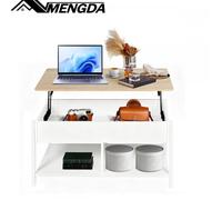 Table basse moderne avec plateau relevable-MENGDA-Table de salon en bois avec rangement-Compartiment intérieur-Moderne-90×48×62cm