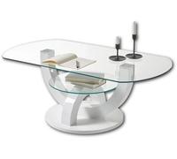 Table basse moderne Azomor en verre avec structure en U pour un salon élégant