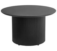 Table Basse Moderne Base en Métal ø 50 cm Plateau en MDF Noir Leona