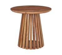 Table Basse Moderne de Forme Ronde en Bois d'Acacia Foncé Mesilla
