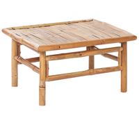 Beliani Table Basse Moderne en Bambou 64 x 55 cm Mobilier de Jardin Extérieur Bois Clair Cerreto
