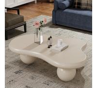 Table Basse Moderne Pour Salon, Jolie Table Basse Irrégulière Avec 3 Pieds En Boule, Table Centrale Esthétique Et Funky Pour Petits Espaces, Bureau,Intérieure, Assemblage Facile,White cloud large