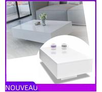 Table basse - Moderne - Rectangulaire - Haute brillance - Blanc