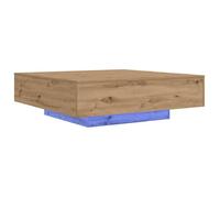 Table basse moderne - vidaXL - Chêne artisanal - Bois d'ingénierie - 100x100x31 cm - Bandes LED - Poids maximal 75 kg