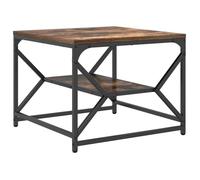 Table basse moderne - vidaXL - Chêne fumé - 51x50x40 cm - Bois d'ingénierie et acier - 1 étagère - Poids max 75 kg