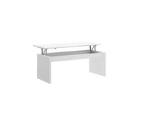 Table basse modulable coloris blanc brillant - Longueur 102 x Profondeur 50 x Hauteur 43 cm --