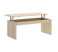 Table basse modulable coloris naturel - Longueur 102 x Profondeur 50 x Hauteur 43 cm