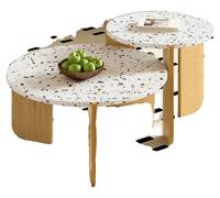 Table basse modulaire, grande taille 70x70x35 cm, petite taille 50x50x45,5 cm, fabriquée en bois et en métal de haute qualité, polyvalente pour le salon et le balcon, construction robuste