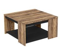 Table basse Monaco chêne et noir structuré 42 x 80 cm